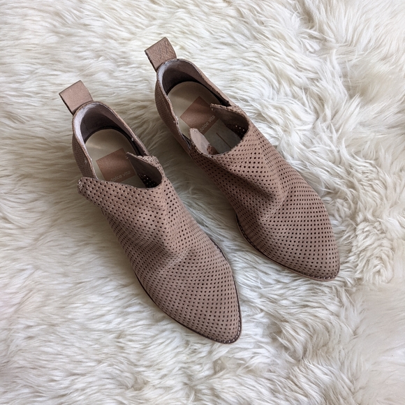 Dolce Vita Perforated Leather Ankle Boots Size 7 - Picture 3 of 8